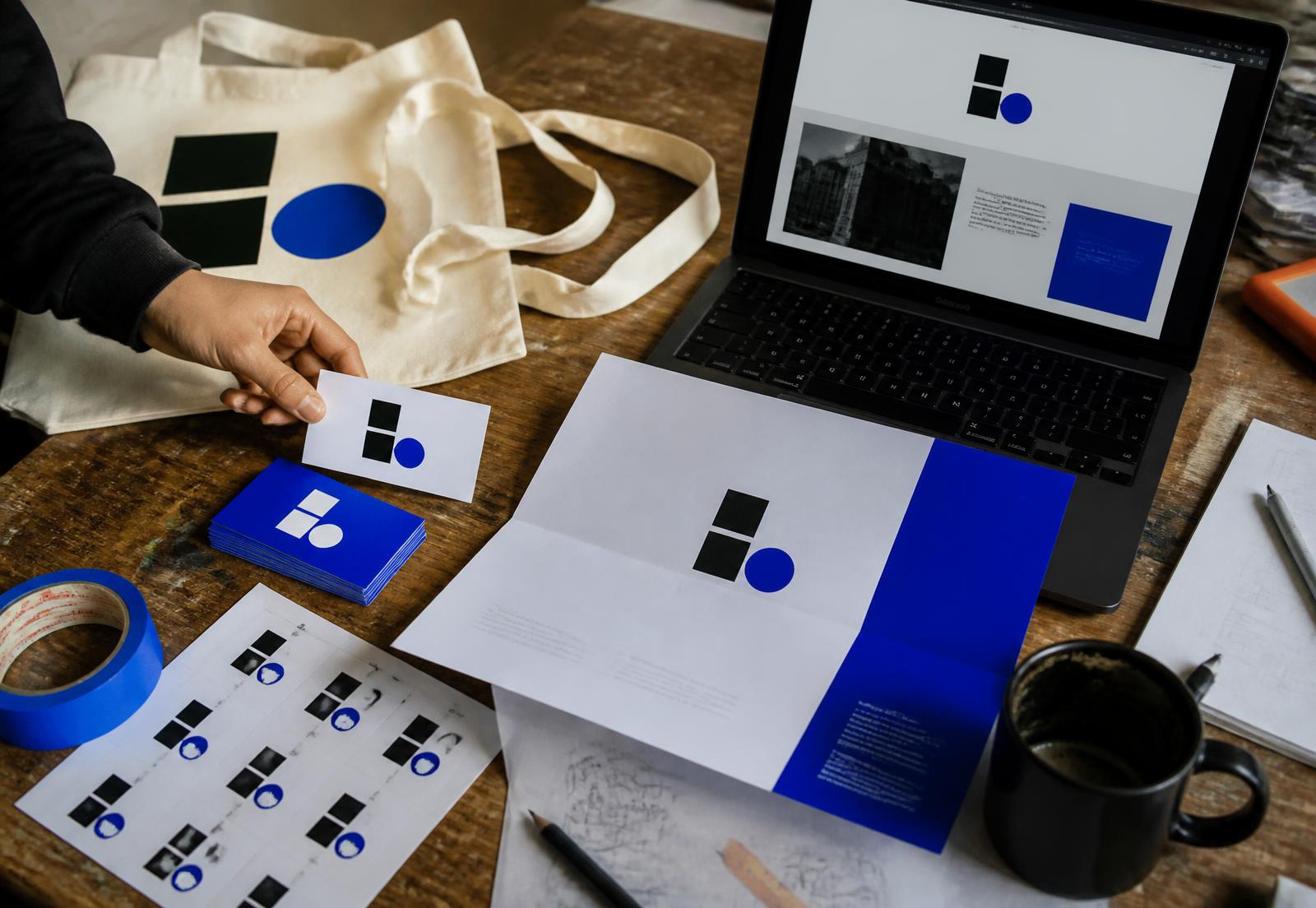 The finished identity applied across printed stationery, covers and small format items